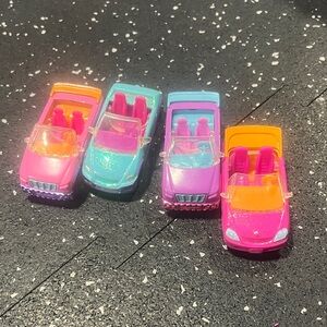 Polly pocket 2007 Mini Convertible Toy Car Pack - Pink, Blue & Purple